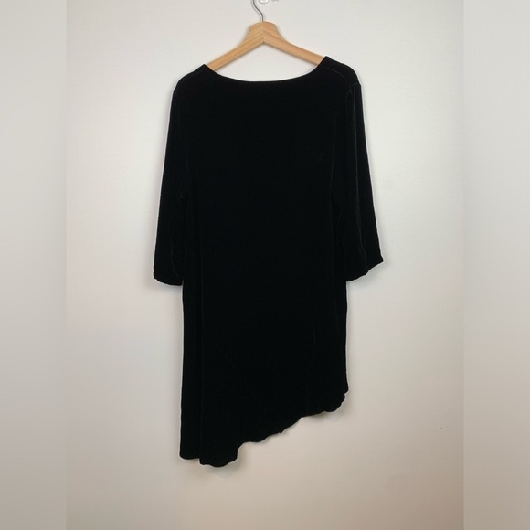 Bryn Walker Dress Black Velvet Asymmetrical Long Sleeves Size Small Witchy Y2K - Picture 2 of 10